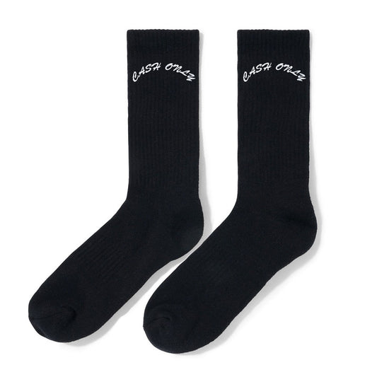 Cash Only Logo Crew Socks Black