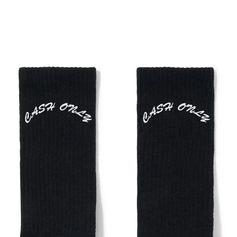 Cash Only Logo Crew Socks Black