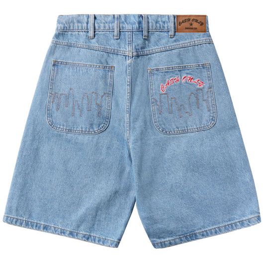 Cash Only Logo Denim Short Washed Indigo