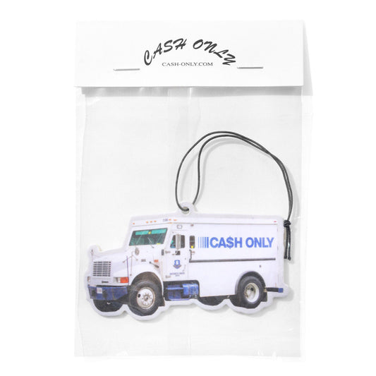 Cash Only Money Truck Air Freshener White