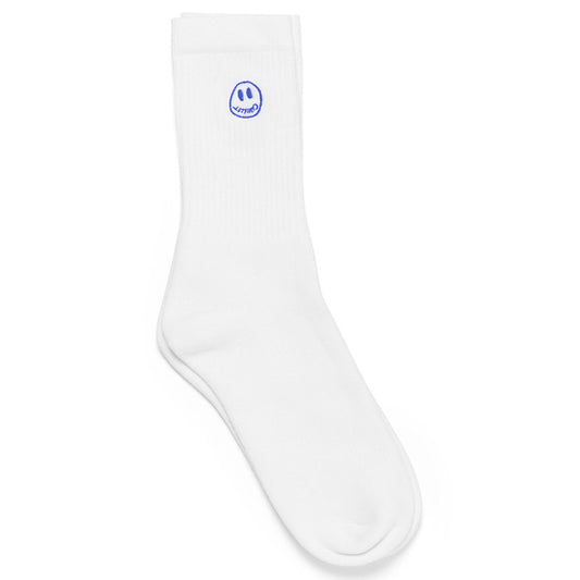 Civilist Mono Smiler Socks White/Royal