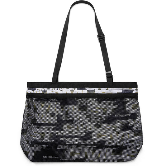 Civilist Printed Mesh Tote Bag Charcoal/Yellow