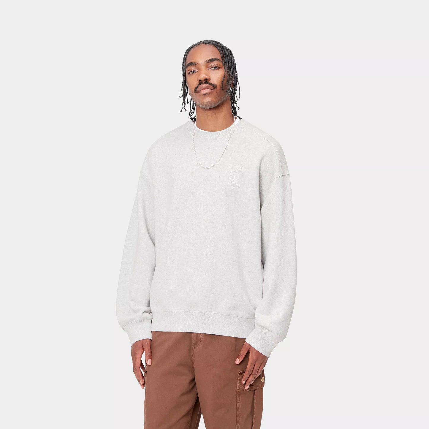 Carhartt WIP Cross Screw Sweater Ash Heather/White