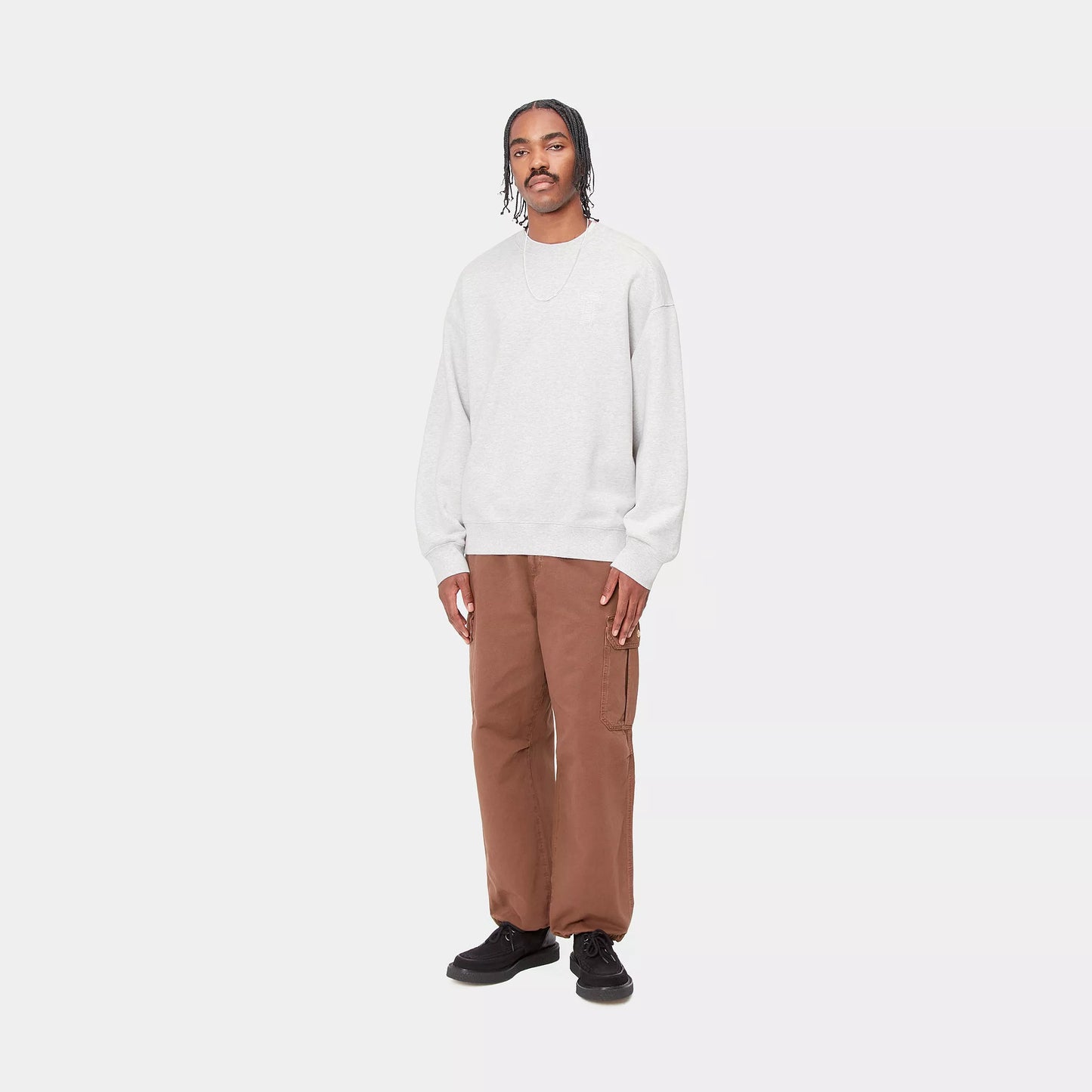 Carhartt WIP Cross Screw Sweater Ash Heather/White