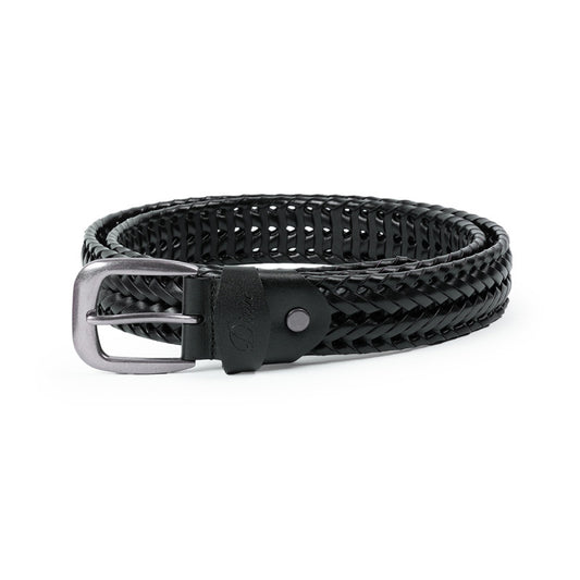 Dime Braided Leather Belt Black