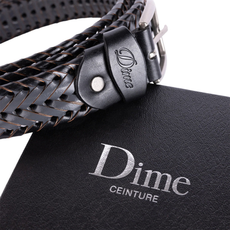 Dime Braided Leather Belt Black/charcoal