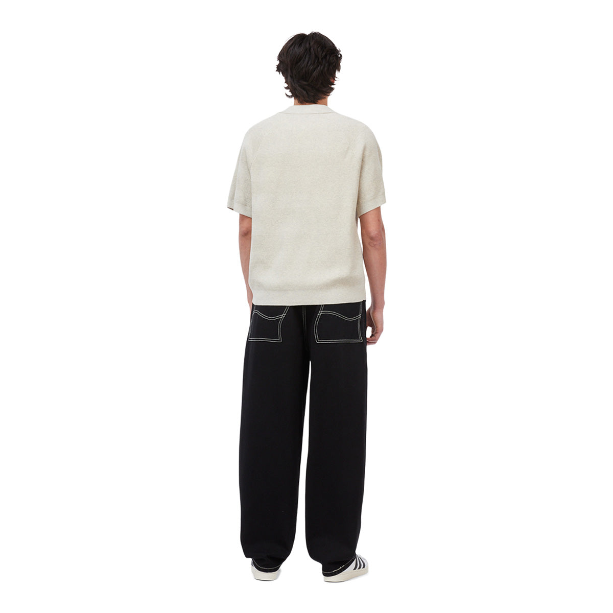 Dime Cable Knit Polo Oatmeal
