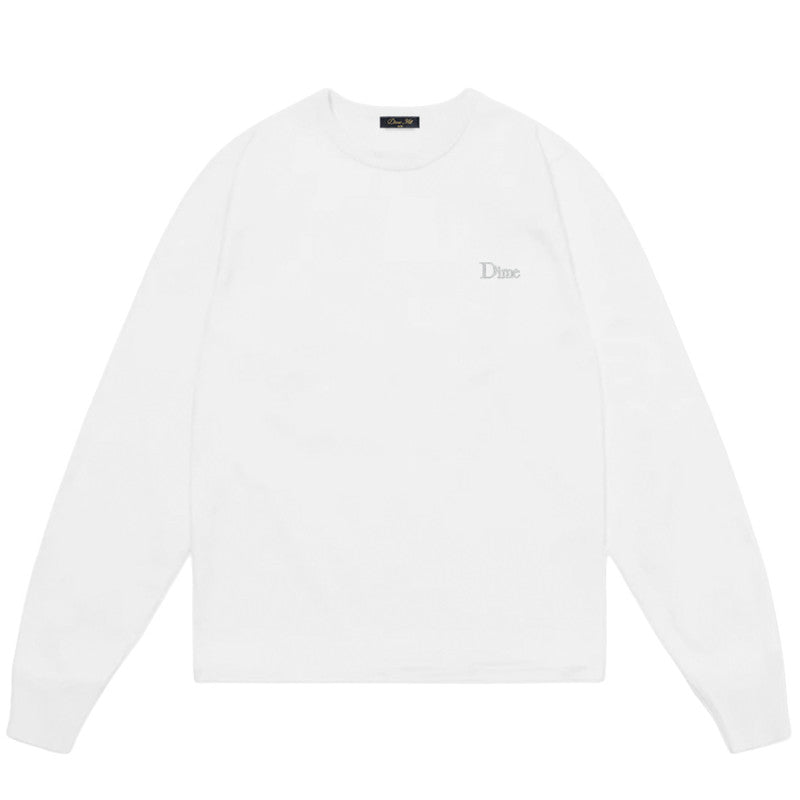 Dime Classic Small Logo Longsleeve T-Shirt White