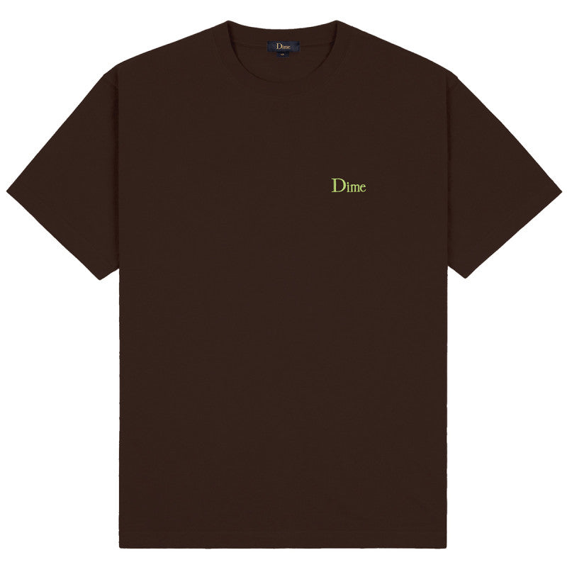 Dime Classic Small Logo T-Shirt Deep Brown