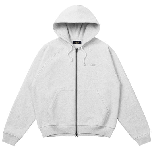 Dime Classic Small Logo Zip Hooded Sweater Ash