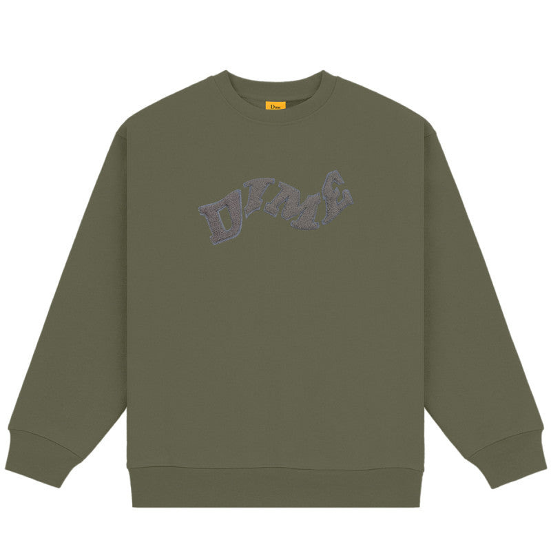 Dime College Crewneck Sweater Army Green