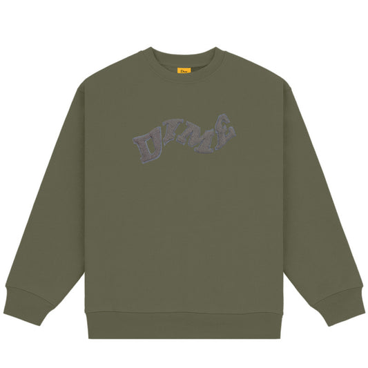 Dime College Crewneck Sweater Army Green