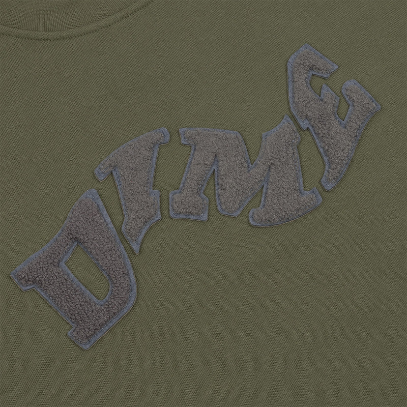 Dime College Crewneck Sweater Army Green