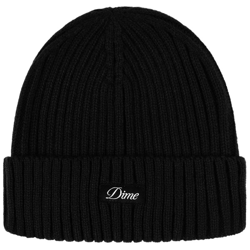 Dime Cursive Fold Beanie Black