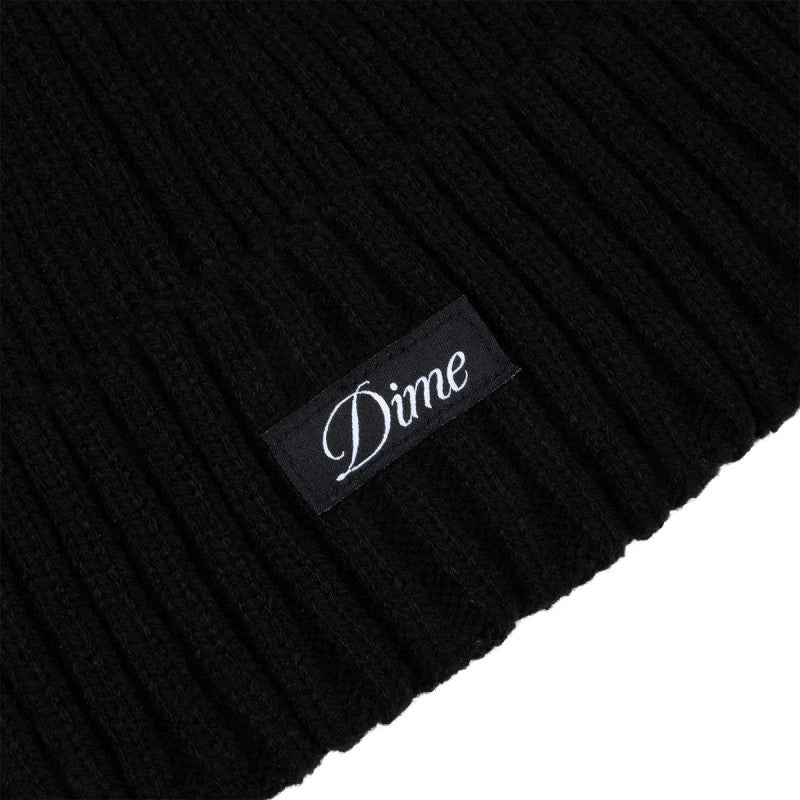 Dime Cursive Fold Beanie Black