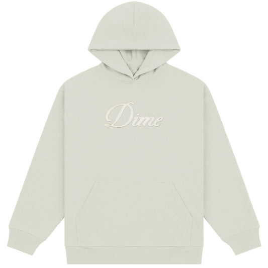 Dime Cursive Hooded Sweater Charcoal Moss