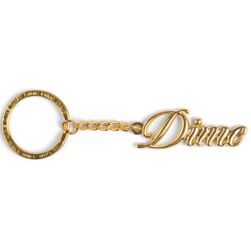 Dime Cursive Keychain Gold