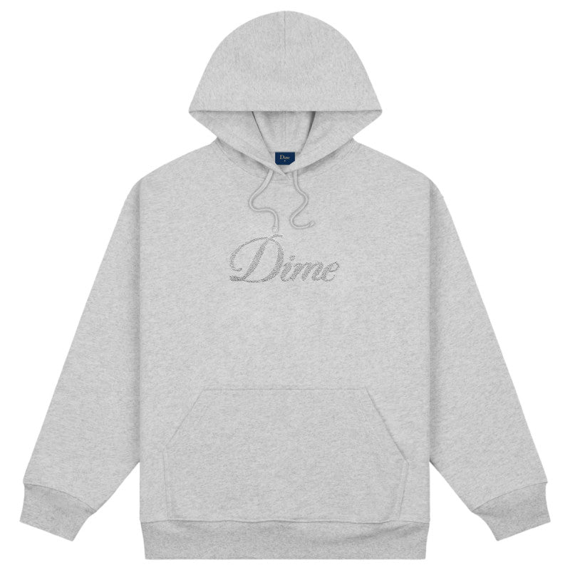 Dime Cursive Logo Hooded Sweater Heather gray