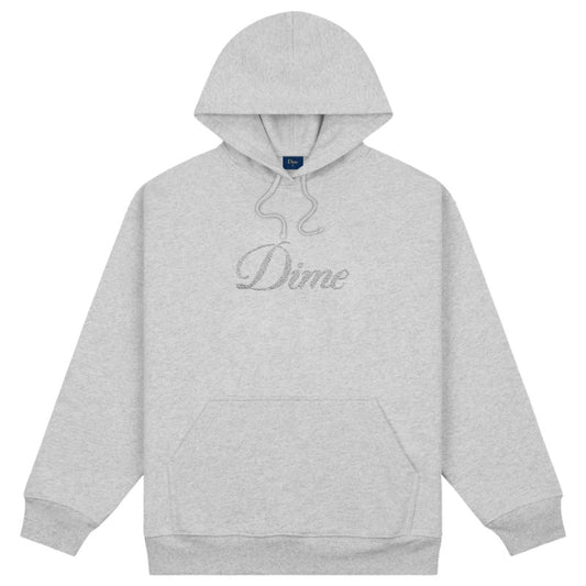 Dime Cursive Logo Hooded Sweater Heather gray