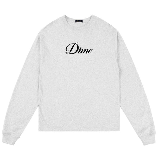 Dime Cursive Longsleeve T-Shirt Ash