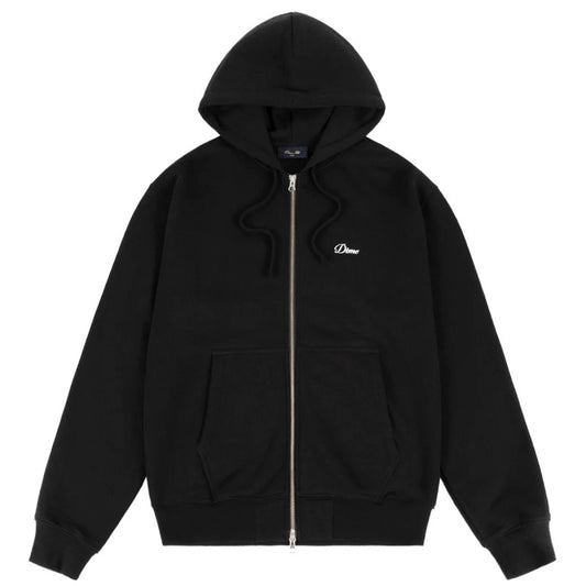 Dime Cursive Zip Hooded Sweater Black