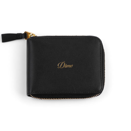 Dime Cursive Zip Wallet Black