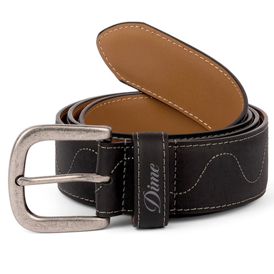Dime Desert Leather Belt Black