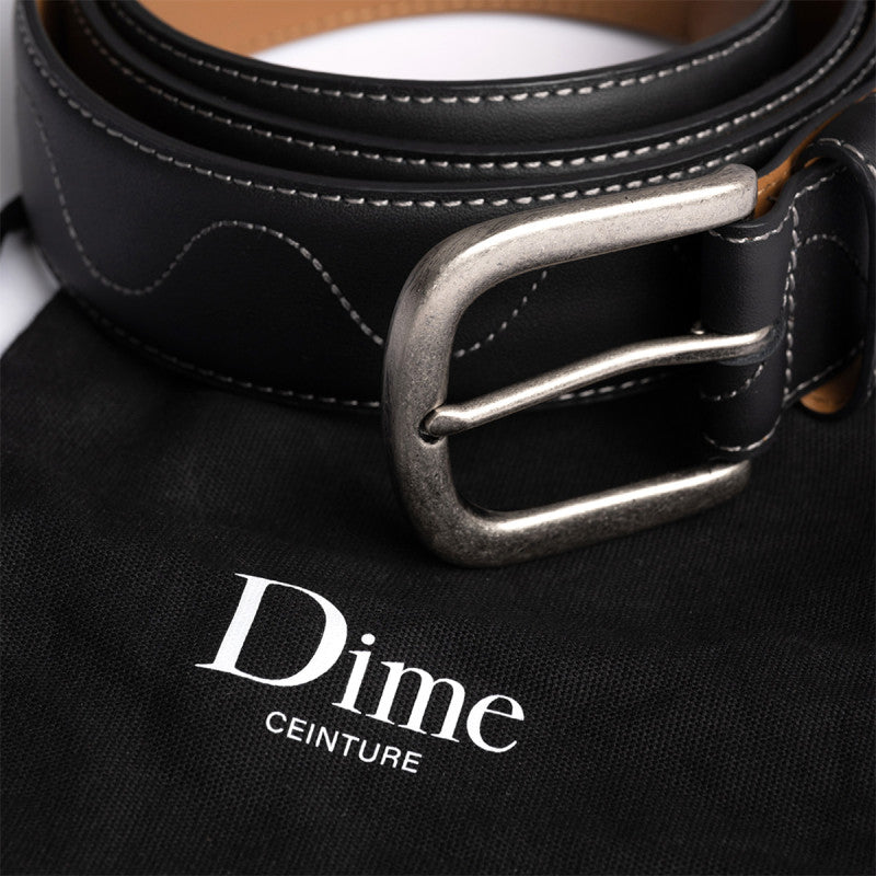Dime Desert Leather Belt Black