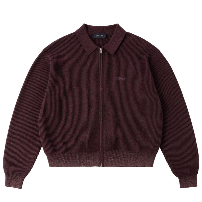 Dime Double Zip Knit Sweater Wine