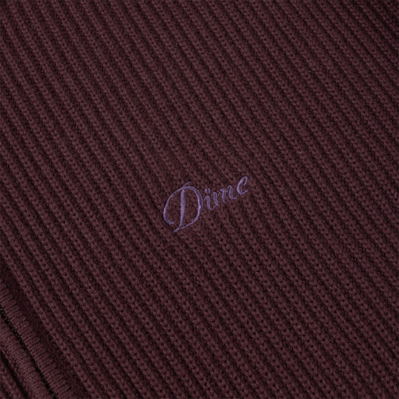 Dime Double Zip Knit Sweater Wine