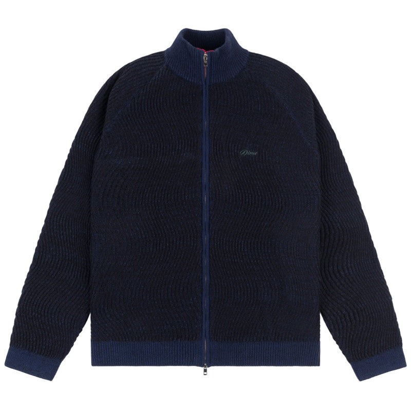 Dime Double Zipper Knit Sweater Navy