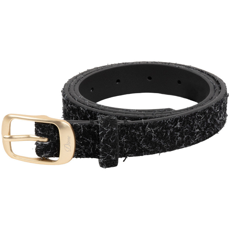 Dime Dress Leather Belt Shaggy Black