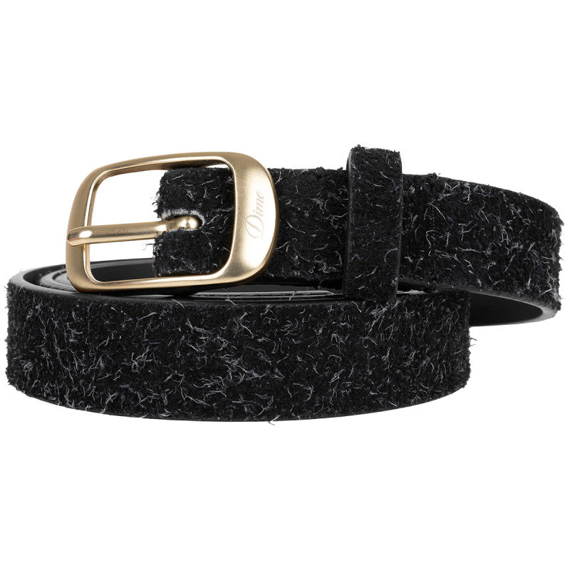 Dime Dress Leather Belt Shaggy Black