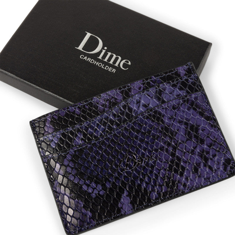 Dime Embossed Leather Cardholder Purple Snake