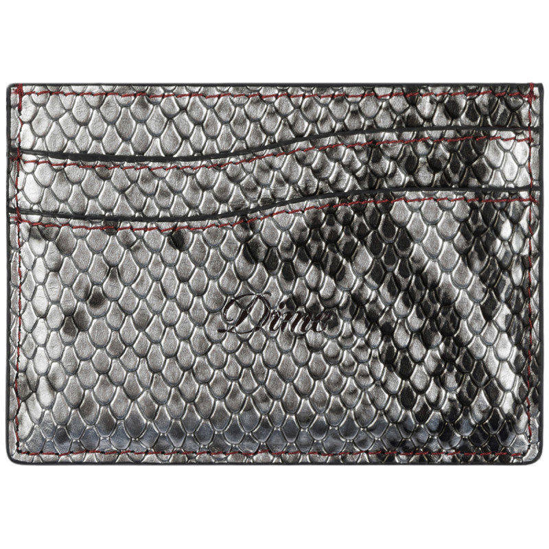 Dime Embossed Leather Cardholder Silver Snake