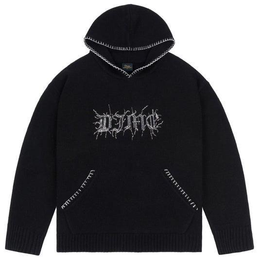 Dime Hardcore Wool Hooded Sweater Vintage black