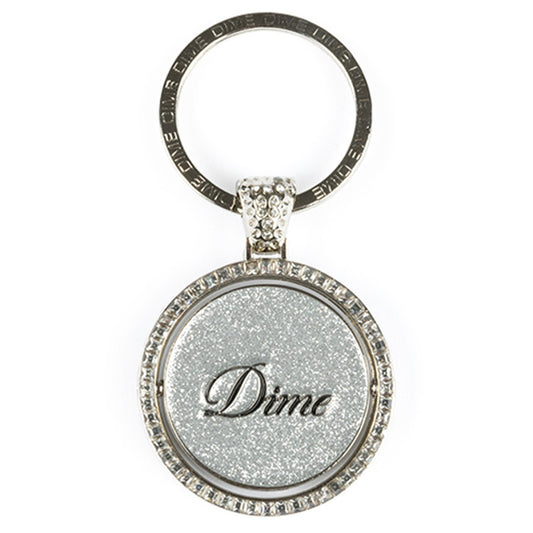 Dime Iced Out Keychain Silver