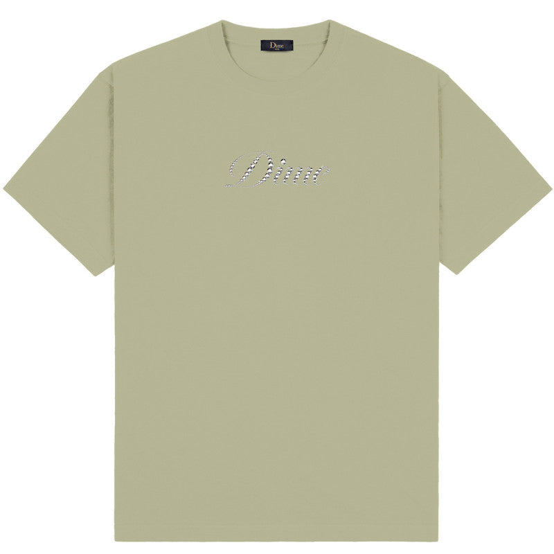 Dime Icy Cursive T-Shirt Warm Khaki