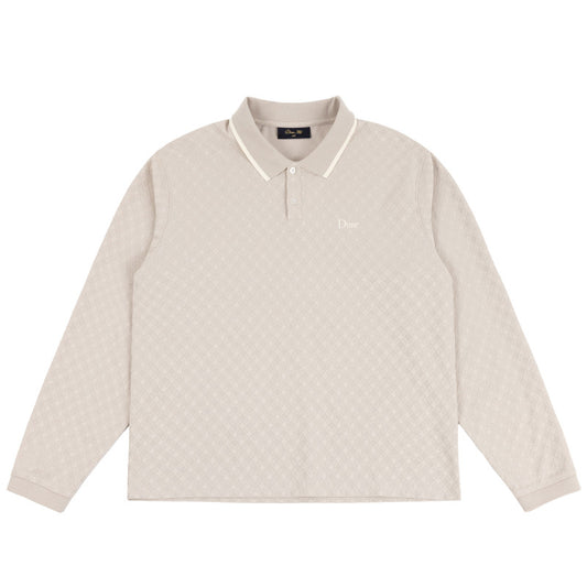 Dime Jacquard Longsleeve Polo Beige