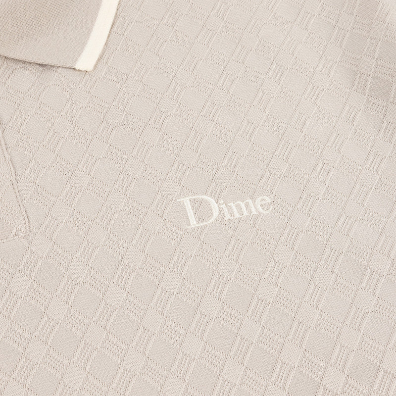 Dime Jacquard Longsleeve Polo Beige