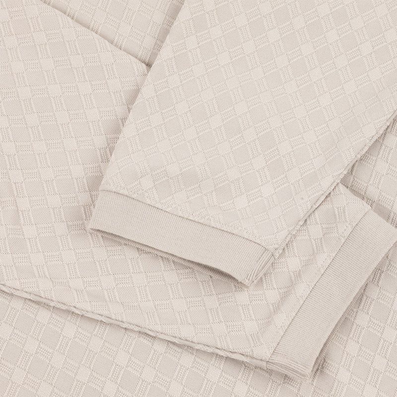 Dime Jacquard Longsleeve Polo Beige