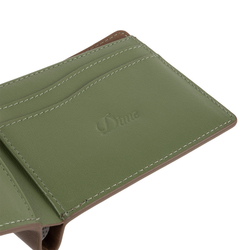 Dime Leather Bifold Wallet Brown/Olive