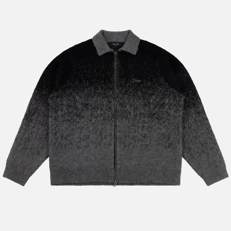 Dime Mohair Double Zip Knit Sweater Black/Charcoal