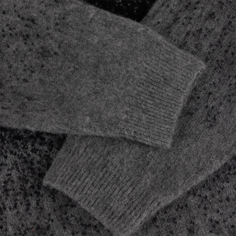 Dime Mohair Double Zip Knit Sweater Black/Charcoal