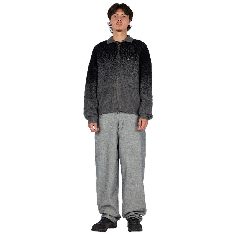 Dime Mohair Double Zip Knit Sweater Black/Charcoal