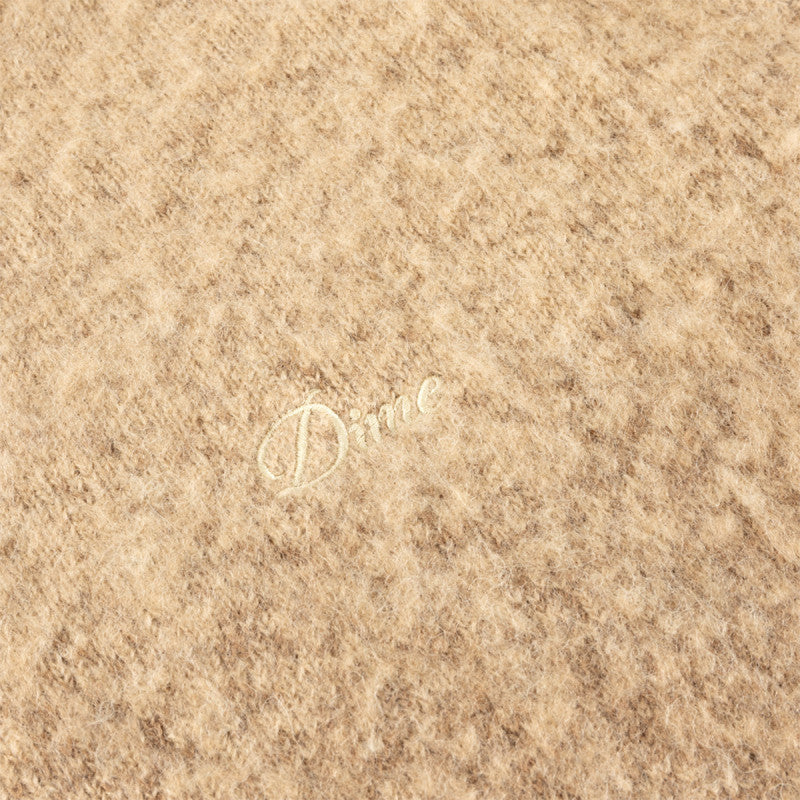 Dime Mohair Double Zip Knit Sweater Camel