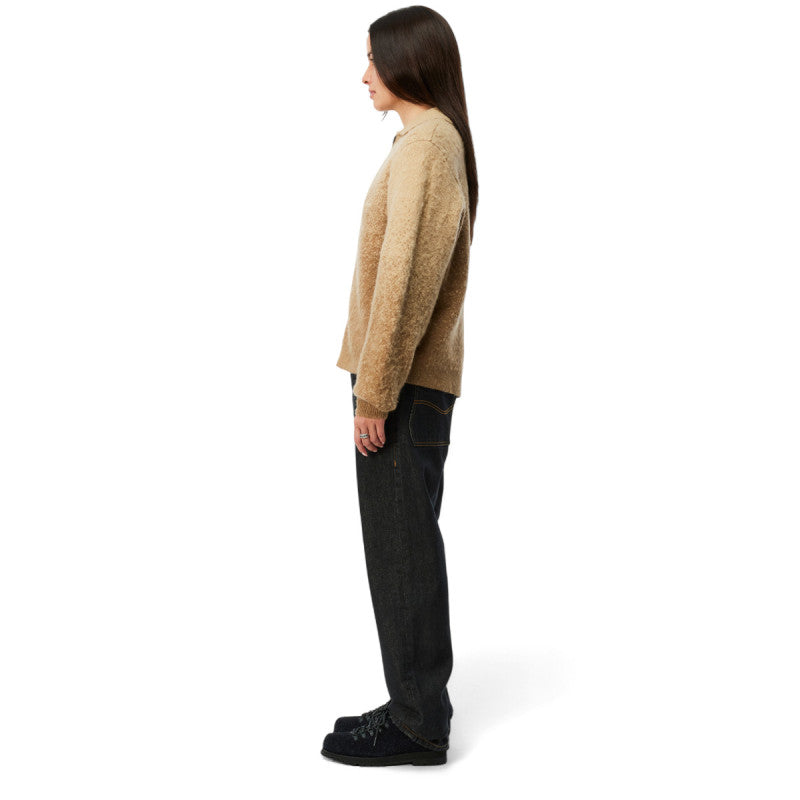 Dime Mohair Double Zip Knit Sweater Camel