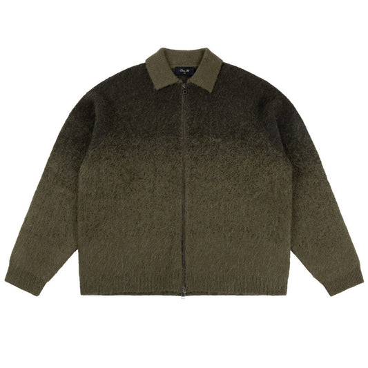 Dime Mohair Double Zip Knit Sweater Forest