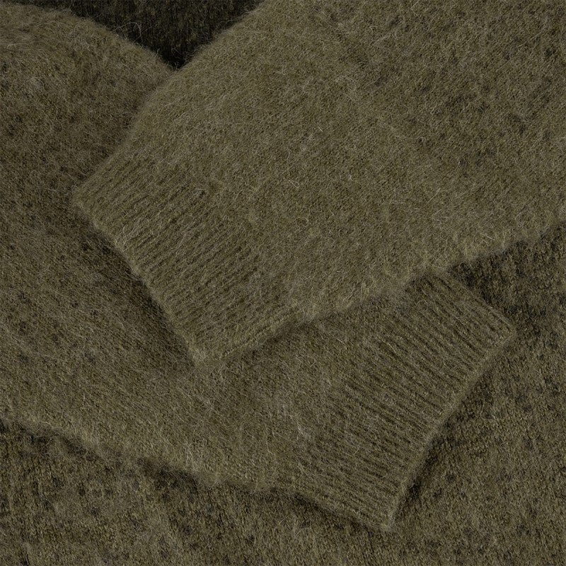 Dime Mohair Double Zip Knit Sweater Forest