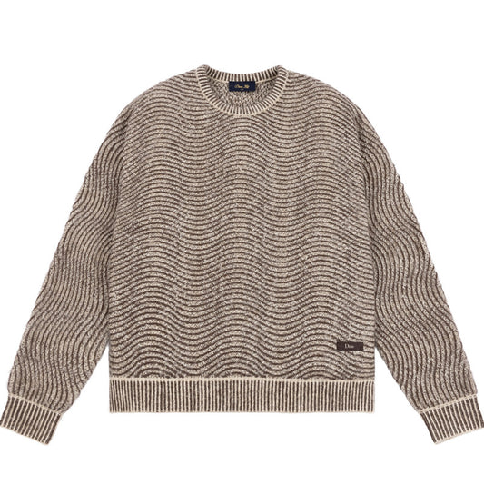Dime Mohair Wave Knit Sweater Camel